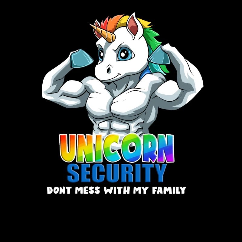 Bodybuilding Unicorn Security Dad Dont Mess With