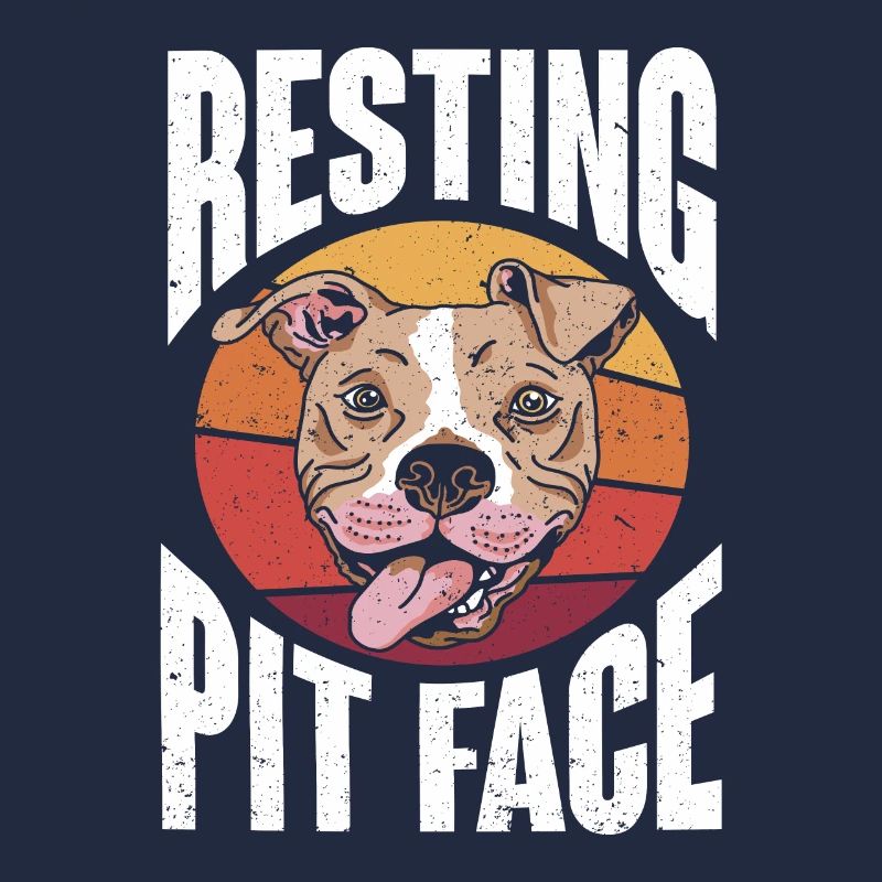 Retro Pitbull Dog Owner Resting Pit Face