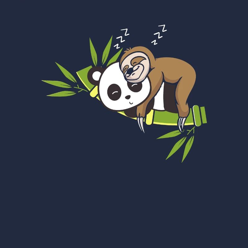 Faultier sitzt auf Panda