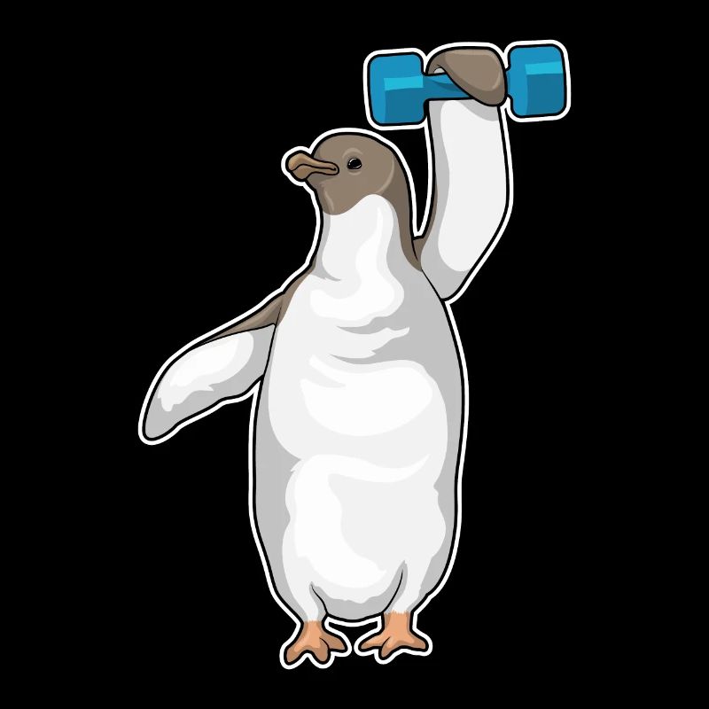 Penguin Bodybuilder Bodybuilding avec haltères