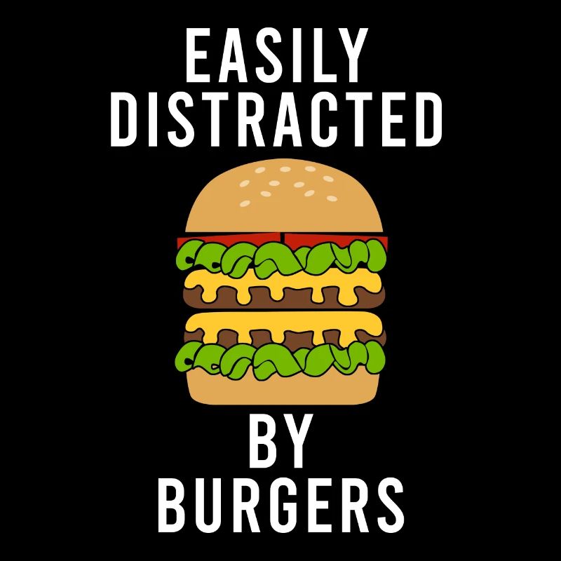 Distrait par de délicieux hamburgers mangeant des