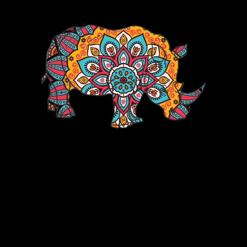 Mandala Rhinoceros Geometric Pattern