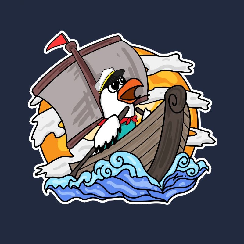 Möwe im Boot