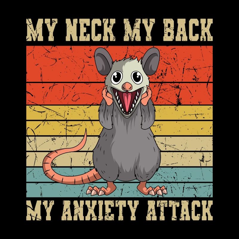 Drôle d’Opossum Anxiété Rétro Vintage