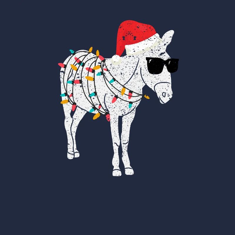 Weihnachtsmann Esel Weihnachtsbaum Lichter Lustig