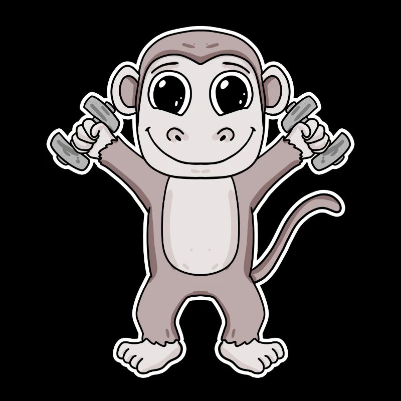 Bodybuilder Monkey Fitness Motivation Gift