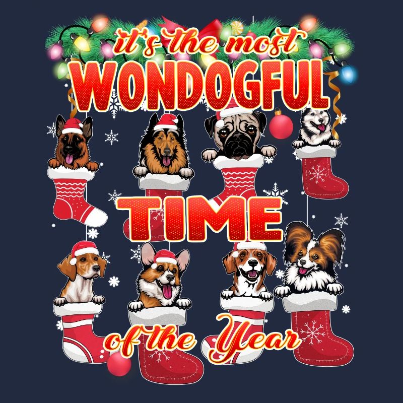 Période merveilleuse de l’année - Chiens mignons Noël