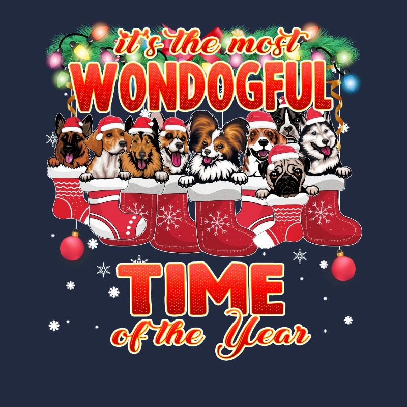 Races de chiens mignons grands et petits - Chien de Noël