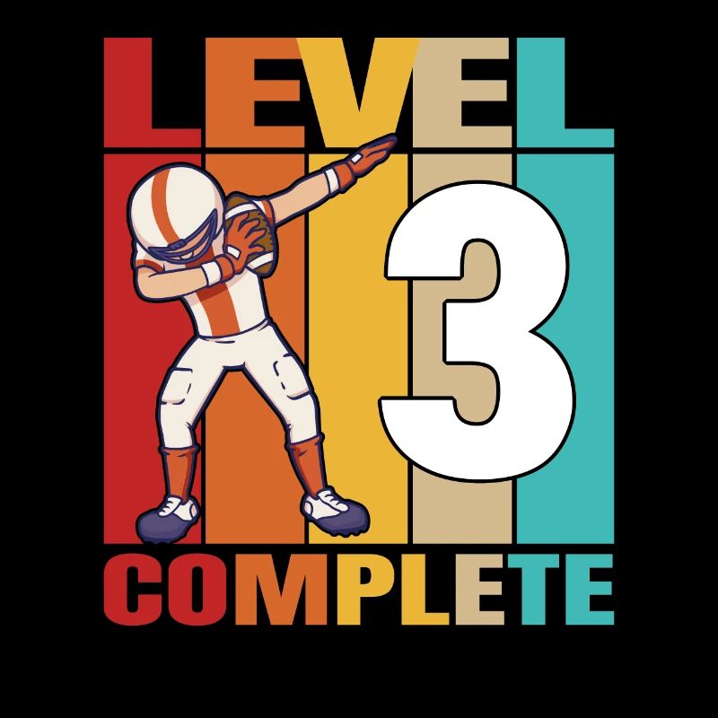 3rd Football Birthday Level 3 Complete 3 Years Old