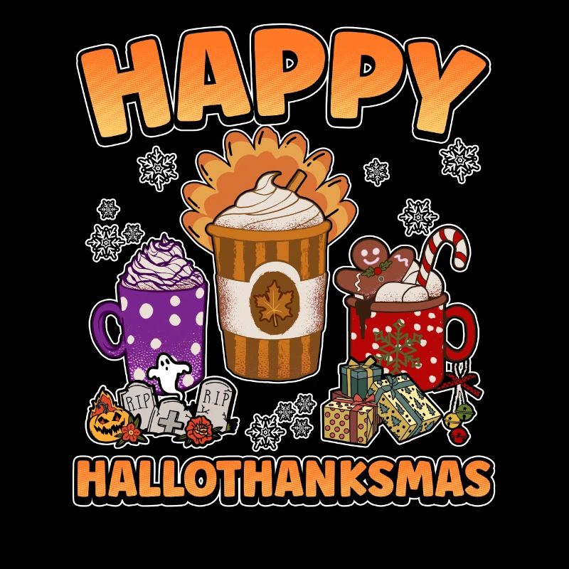 Hallothanksmas Café Latte Halloween Noël