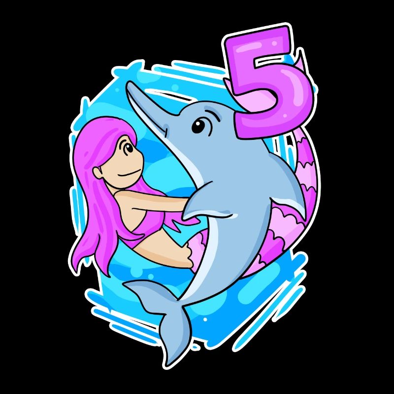 5. Geburtstag Mädchen 5 Jahre alt Meerjungfrau