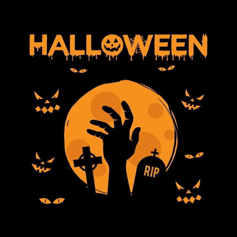 Cimetière de la main zombie d’Halloween