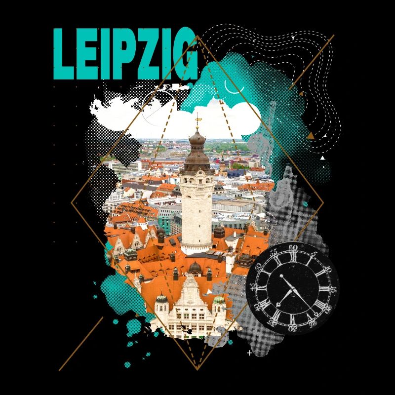 Leipzig Germany City Skyline Vintage Retro