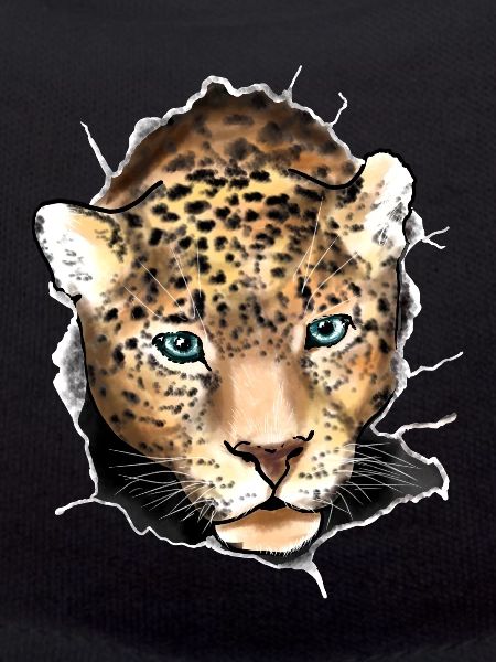 Hervor springender Leopard