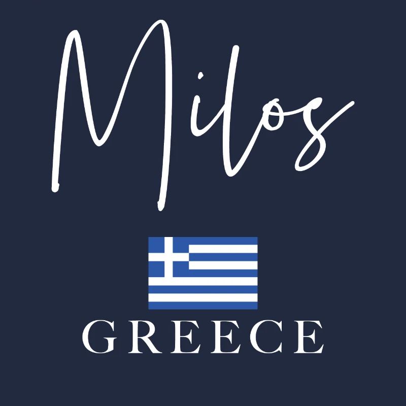Vacances avec drapeau grec - Île de Milos