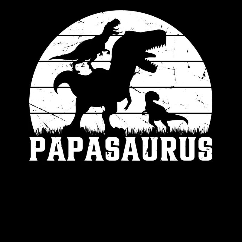 Papa Saurus Dinosaur Papa with two Kids - Papasaur