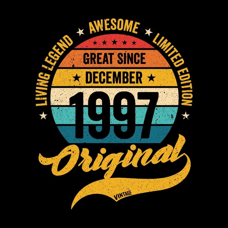 Rétro 25 ans Décembre 1997 Anniversaire Millésime