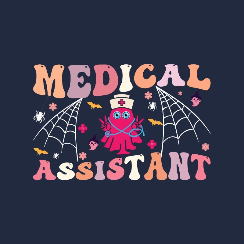 Medizinischer Assistent Spooky Ghost Spinnt Seine