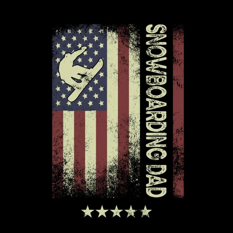 Drapeau américain - Snowboard Dad