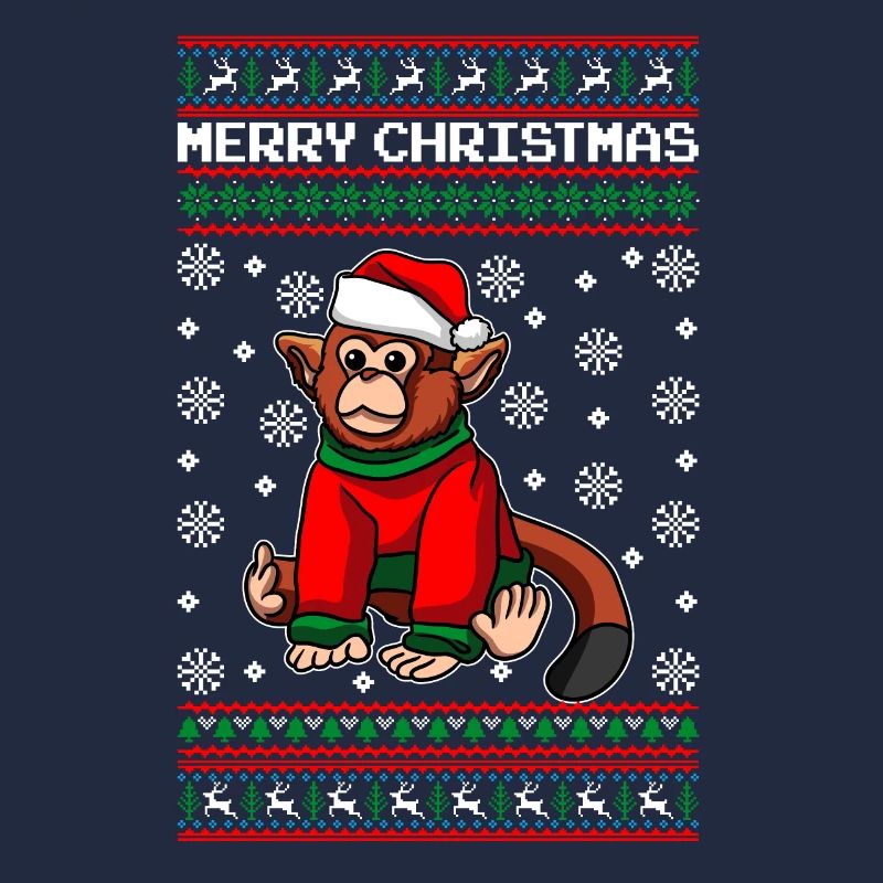 Singe avec pull Moche Noël