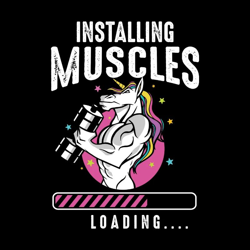 Installing Muscles Loading Fitness Workout Unicorn