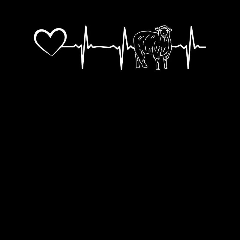 Cute Sheep Heartbeat Heart Sheep Farmer Sheep Hear