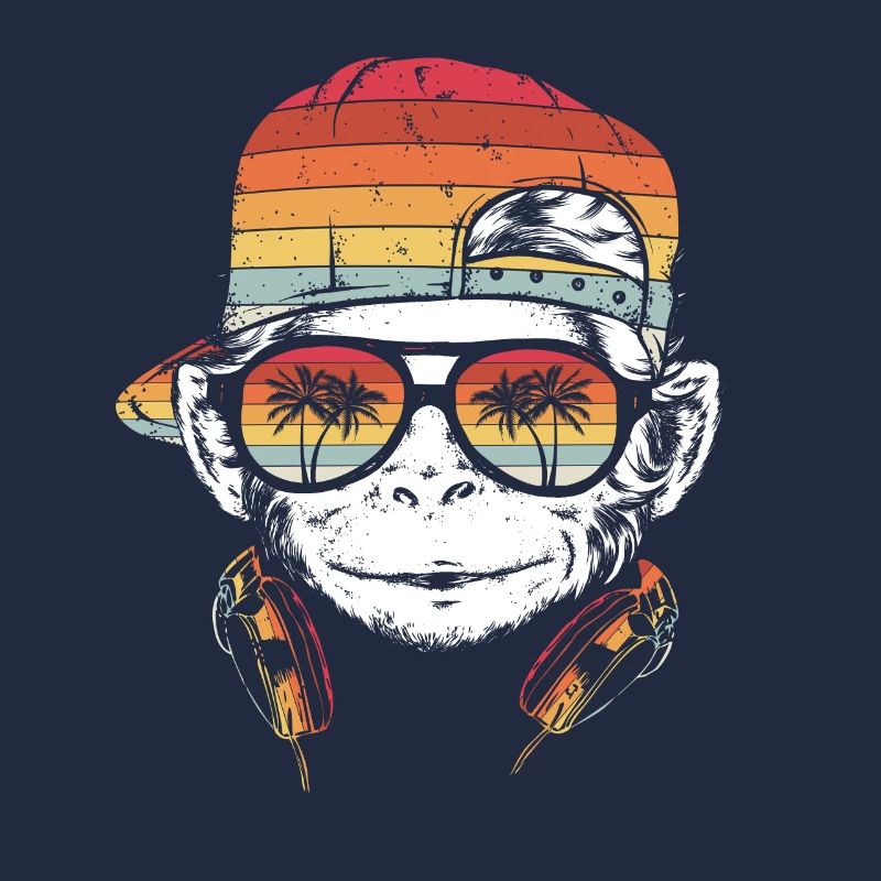 Monkey Cooler Affe DJ Kopfhörer Geschenkidee Party