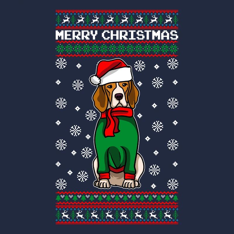 Chien Beagle avec pull de Noël moche