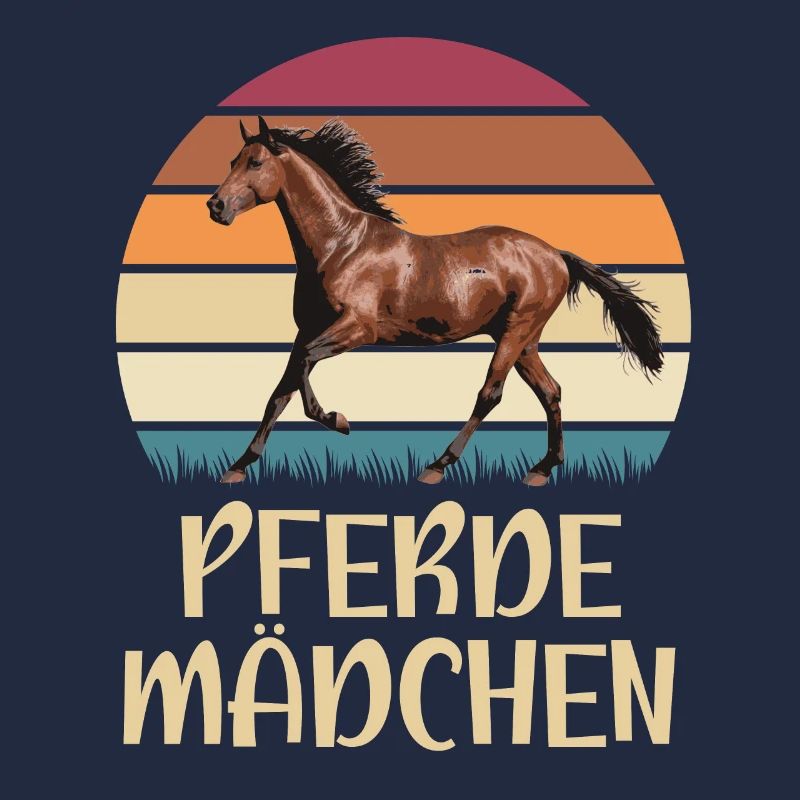 Pferde Mädchen Pferde Retro Design