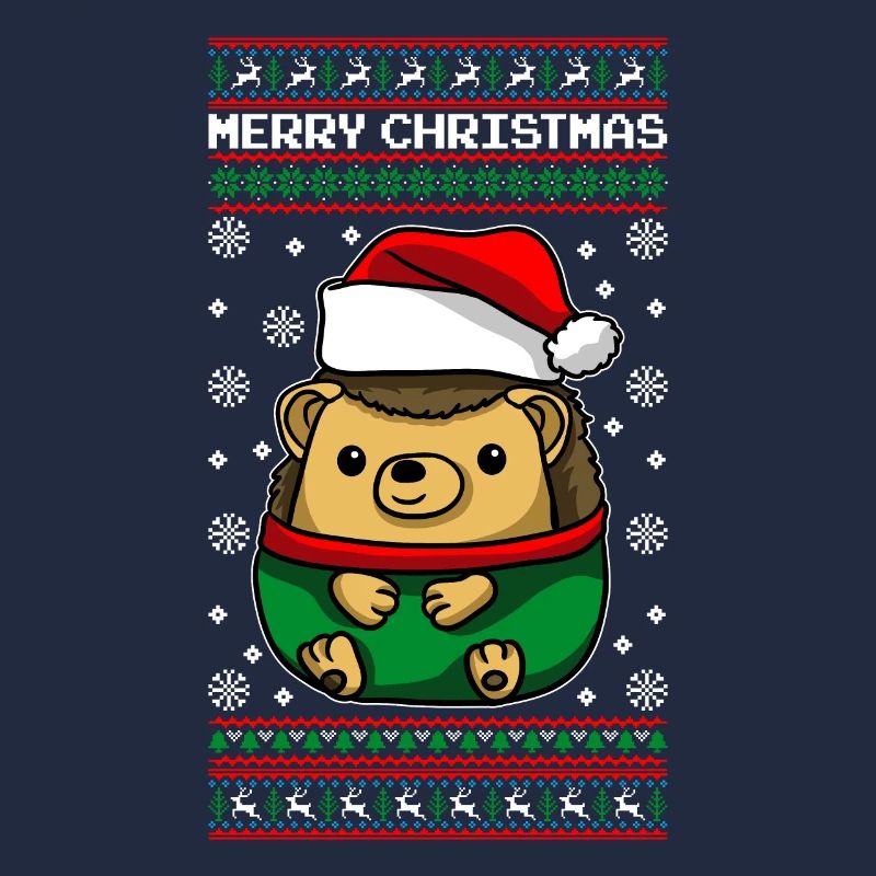 Hérisson avec pull de Noël moche