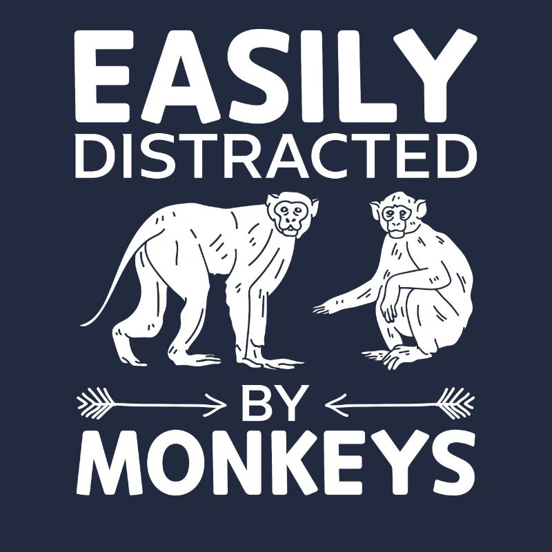 Orangutan Monkey Lover - Easily Distracted By Monk