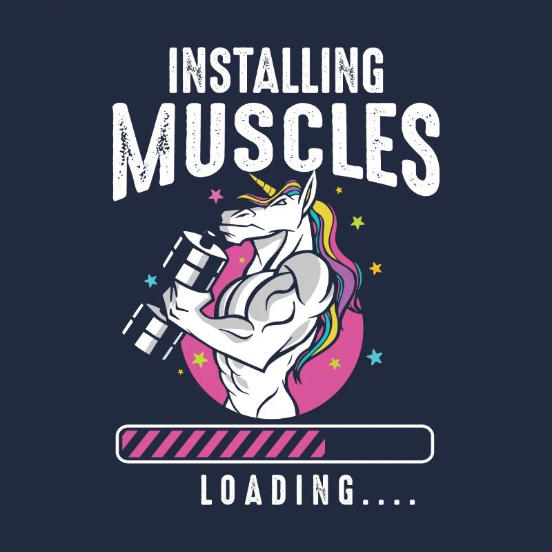 Installing Muscles Loading Workout Gym Unicorn