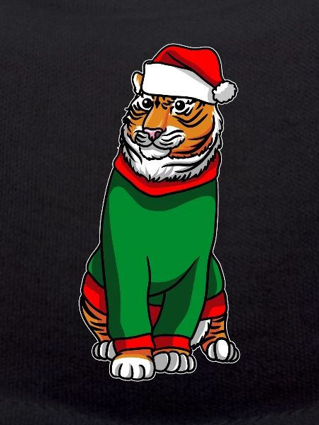 Tigre avec pull de Noël