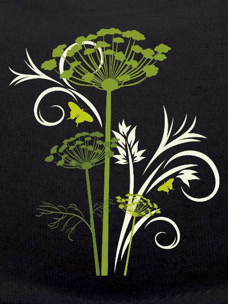 Silhouette of blooming fennel