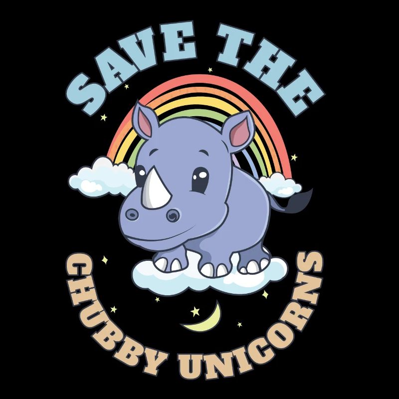 Save The Chubby Unicorns Cute Rhinoceros