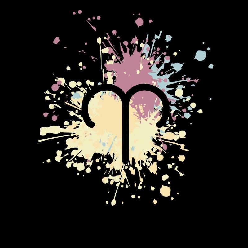 Zodiac Aries Symbol Color Splash