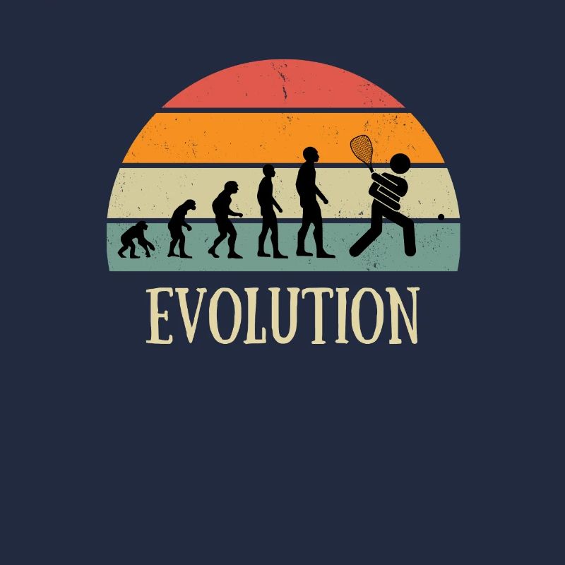 Evolution vintage squash man humor gift idea