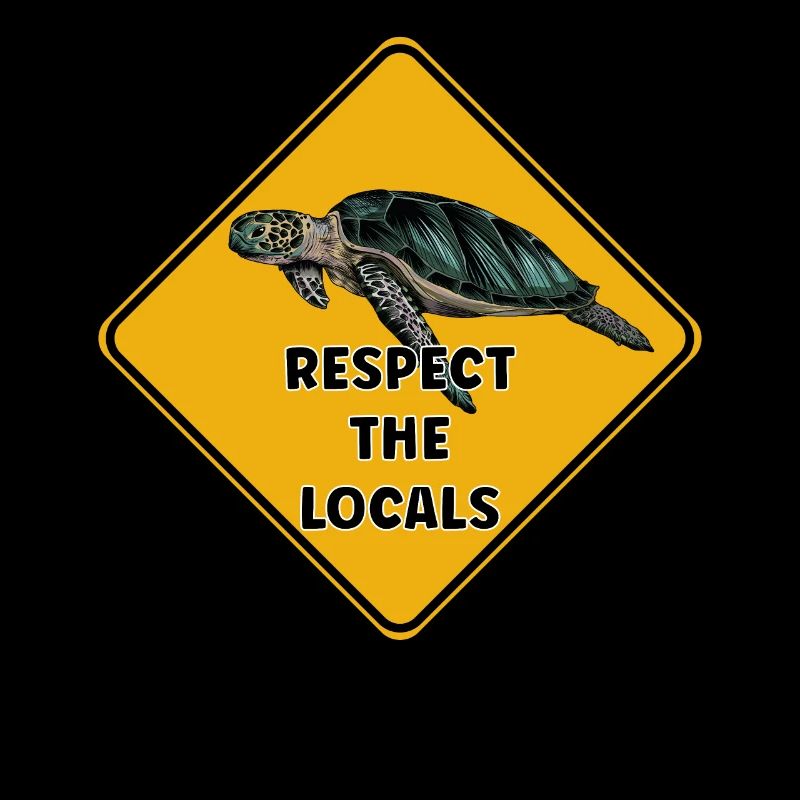 Warning sign diver - Respect the locals