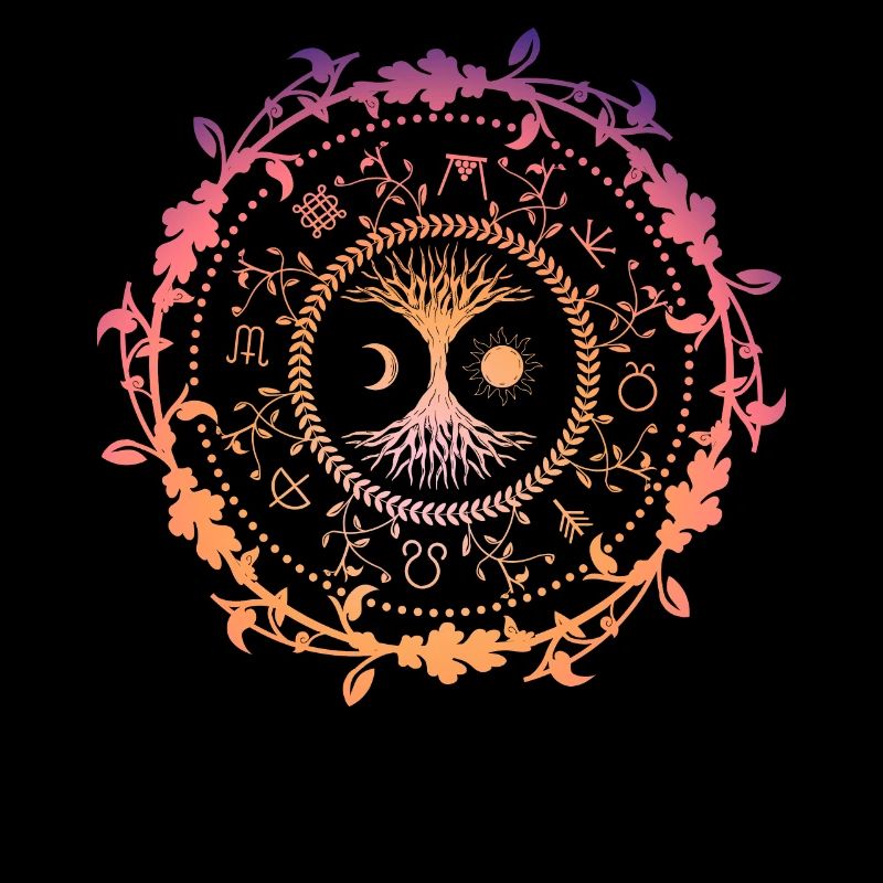 Boussole Wicca - Arbre de Vie & Astrologie Design