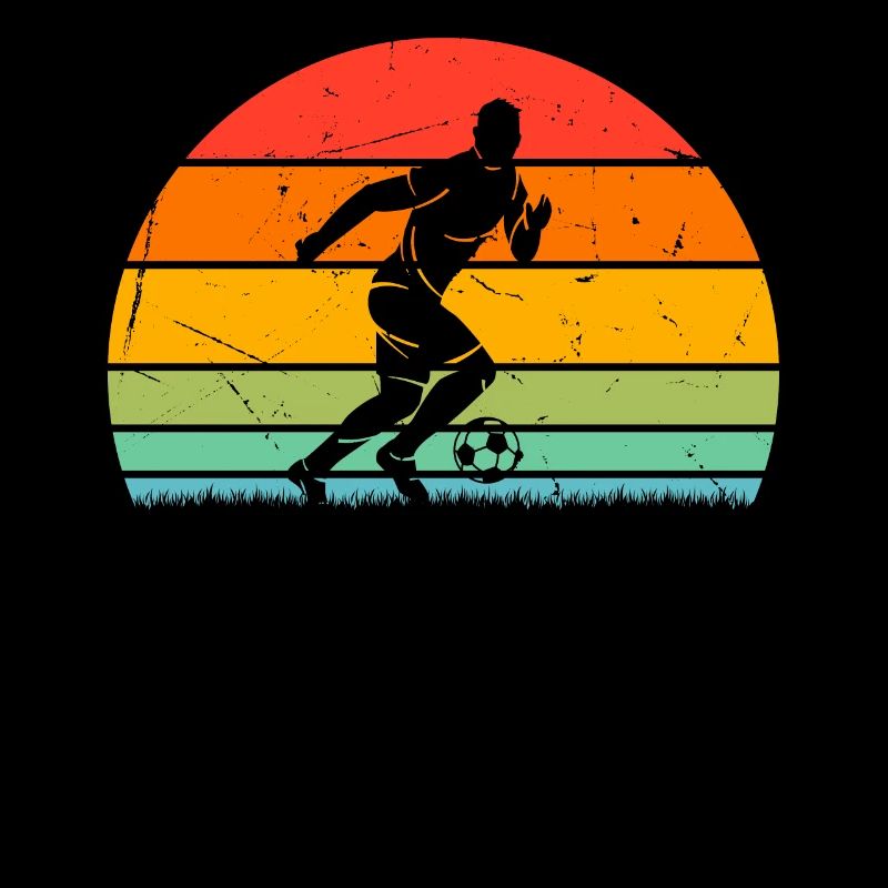 Retro Soccer Sunset Soccer Player