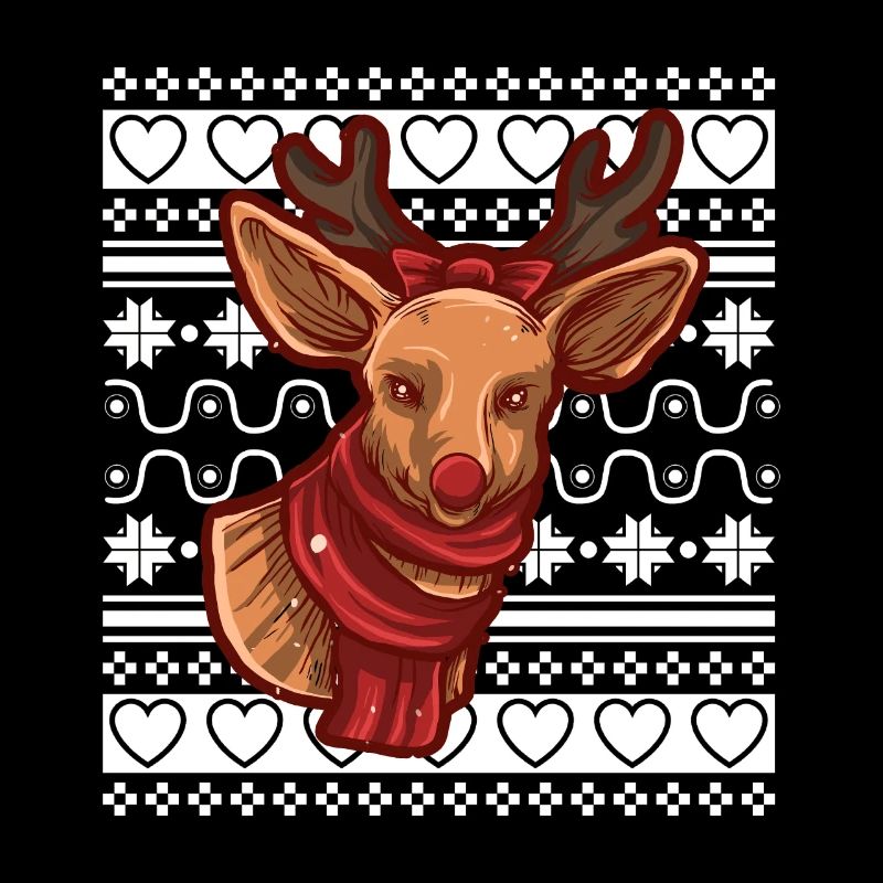 Pull de Noël moche Tshirt Weihnachten Rehntier