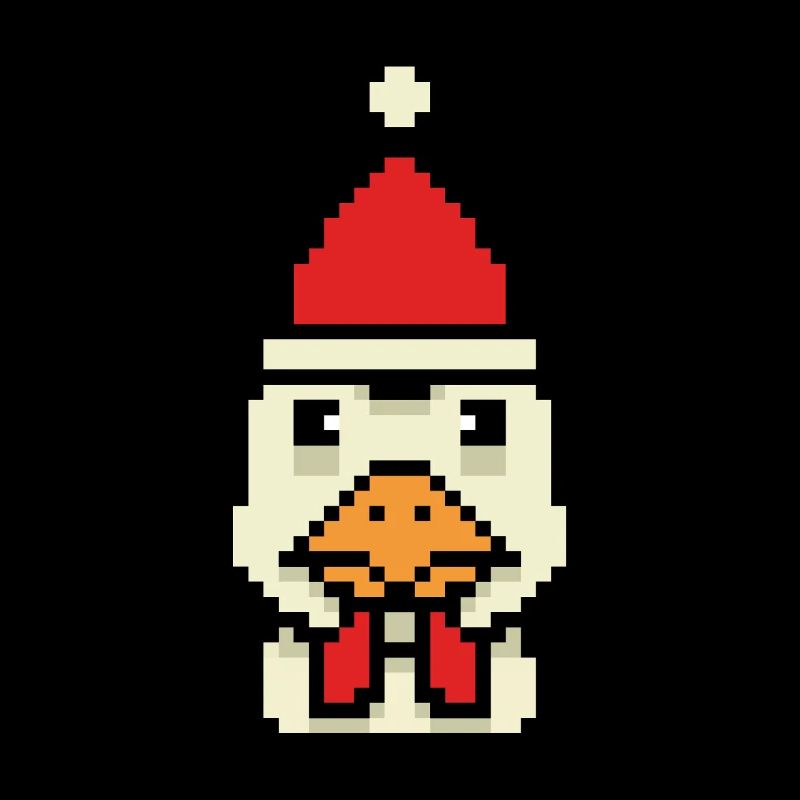 Poulet pixélisé Noël - Drôle de poulet