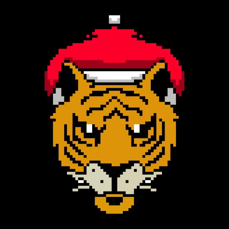 Tiger Pixélisé Noël - Drôle de Tiger Noël