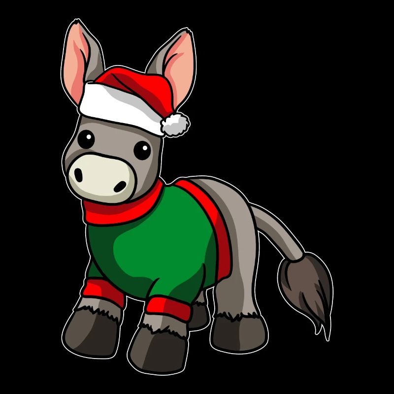 Âne avec chapeau de Noël Costume de Noël