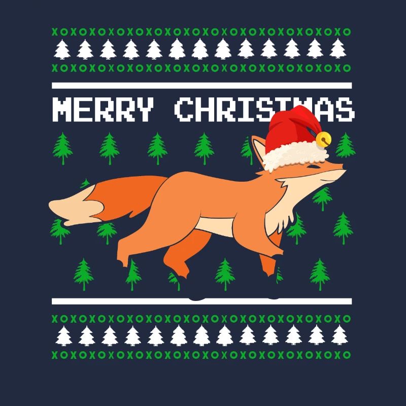 Moche pull de Noël Tshirt Renard de Noël