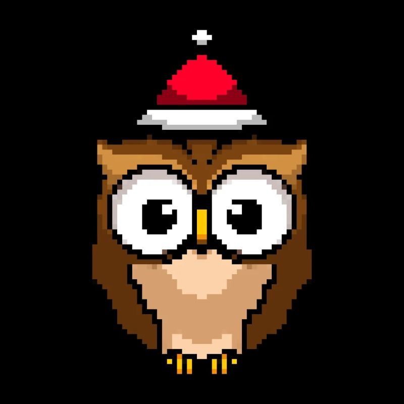 Eule Pixelated Christmas - Lustige Eule