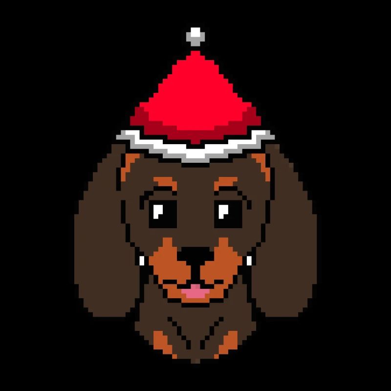 Dachshund pixelated Christmas - Funny dachshund Xmas