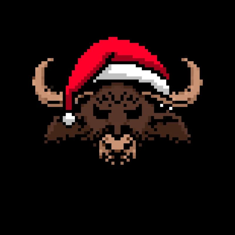 Noël pixélisé Buffalo - Drôle de buffle