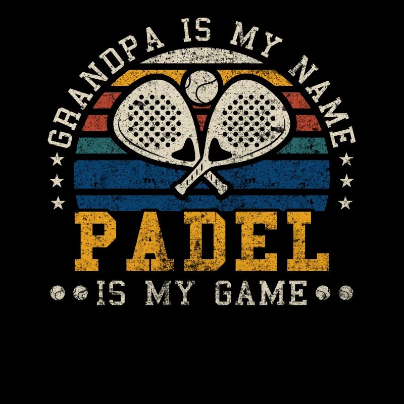 Padel Grandpa Retro Sunset Padel Player