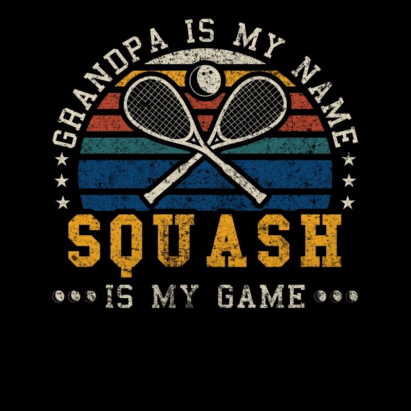 Squash Grandpa Retro Sunset Squash Player